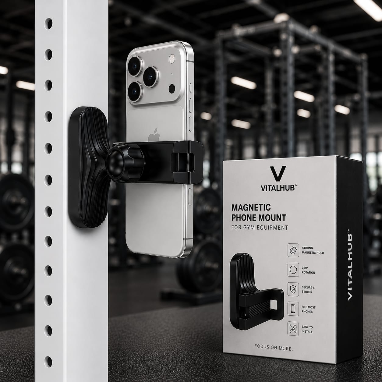 VITALHUB™ Magnetic Gym Phone Holder